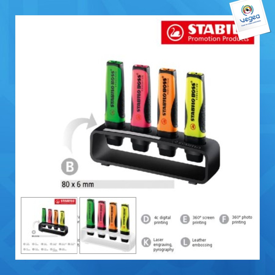 Stabilo de promoción boss executive juego de 4 rotuladores fluorescentes de sobremesa