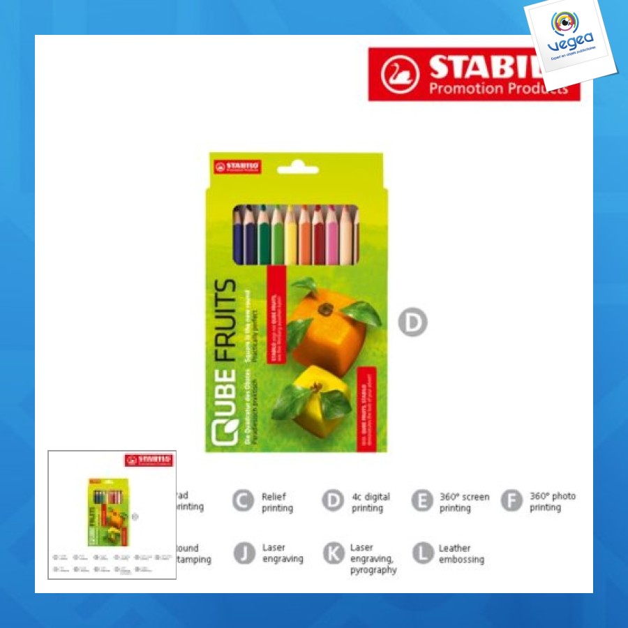 Stabilo personalizable greentrio set de 12 lápices de color