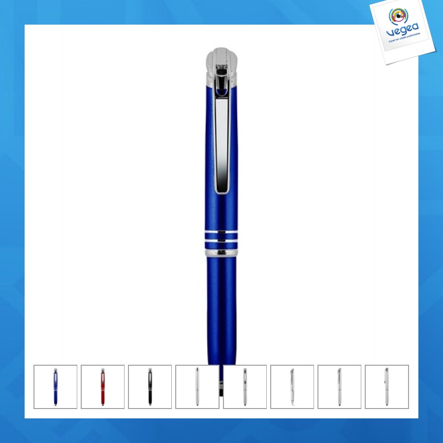 Stylo à bille personalizable en aluminium et métal avec lumière et touch screen