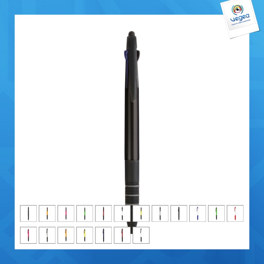 Stylo bille de promoción en 3 couleurs bleu/rouge/noire avec touch screen