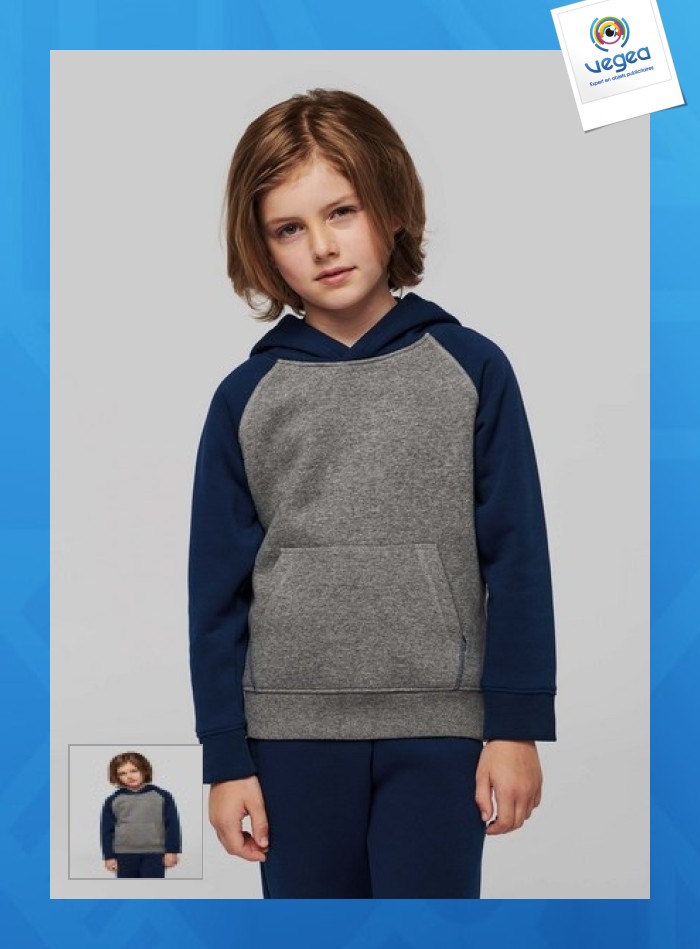 Sudadera con capucha bicolor para niños - proact