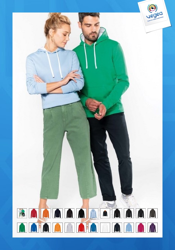 Sudadera con capucha personalizable en contraste