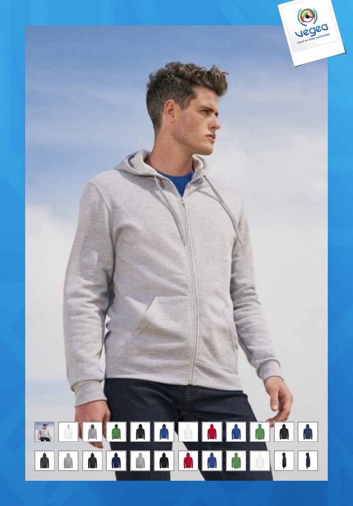 Sudadera con cremallera de piedra unisex