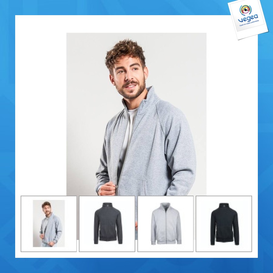 Sudadera con cremallera fabricada en italia