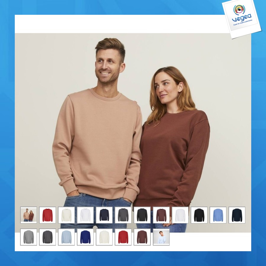 Sudadera de cuello redondo de 300 g de algodón orgánico