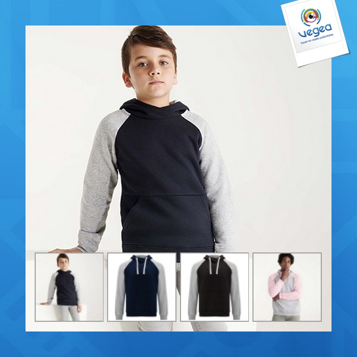 Sudadera unisex bicolor badet (tallas de niño)