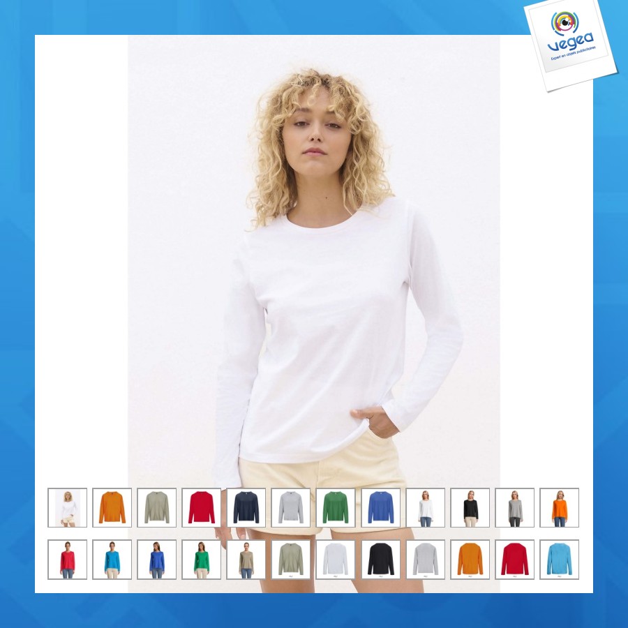 T-shirt personalizable manches longues monarch femme