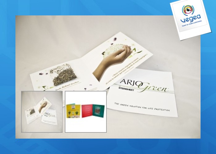 Tarjeta 2 partes con semillas