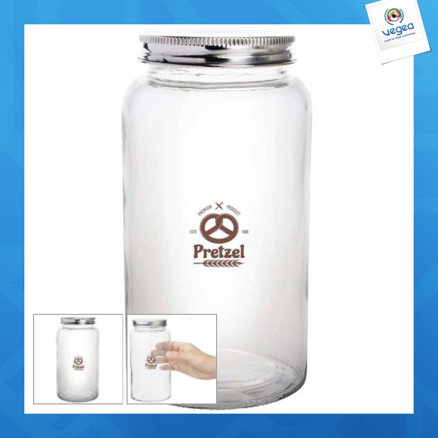 Tarro personalizable de cristal con tapa de rosca para alimentos secos 800ml