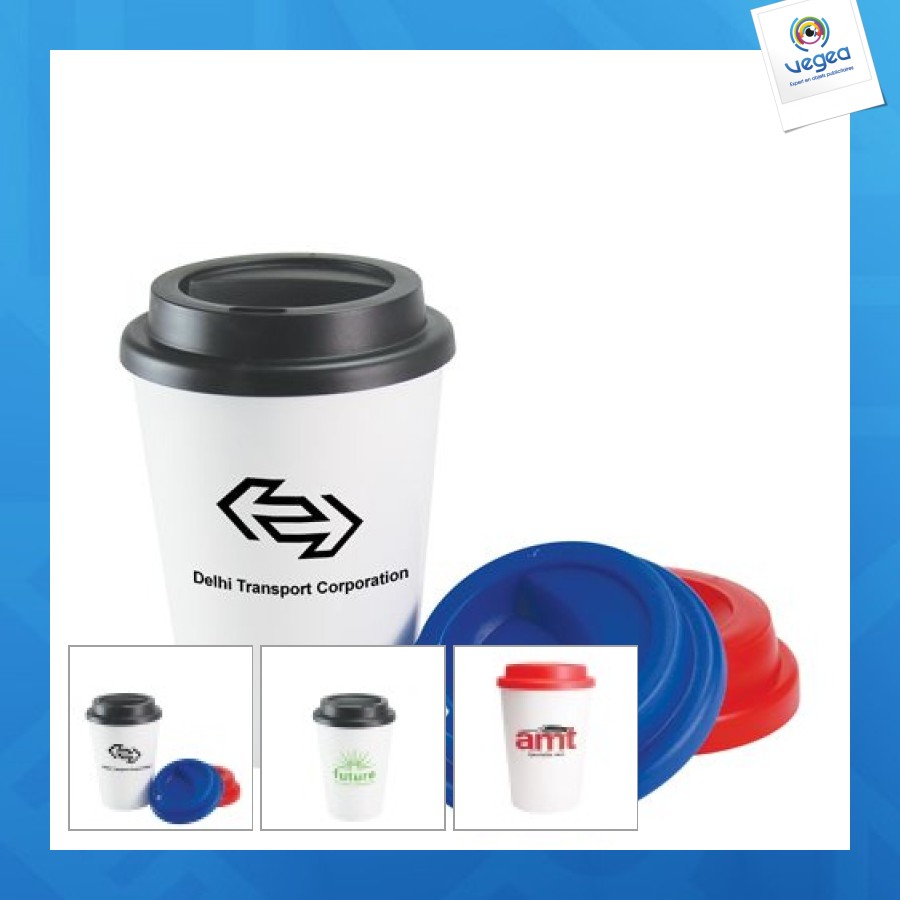 Tasse de promoción à café à emporter en plastique à double paroi 340ml/12oz **