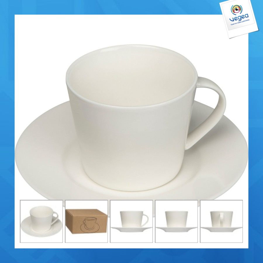 Tasse personalizable avec soucoupe 175 ml