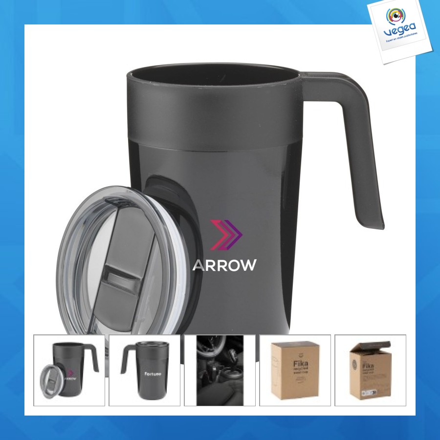 Taza de acero reciclado fika termo de 400 ml