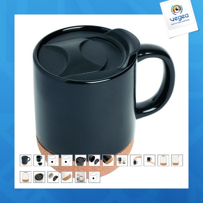 Taza de cerámica con tapa