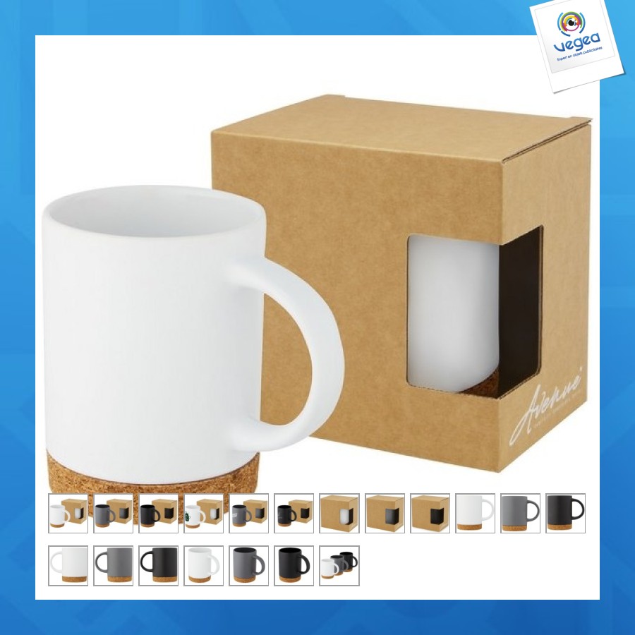 Taza de cerámica neiva de 425 ml con base de corcho