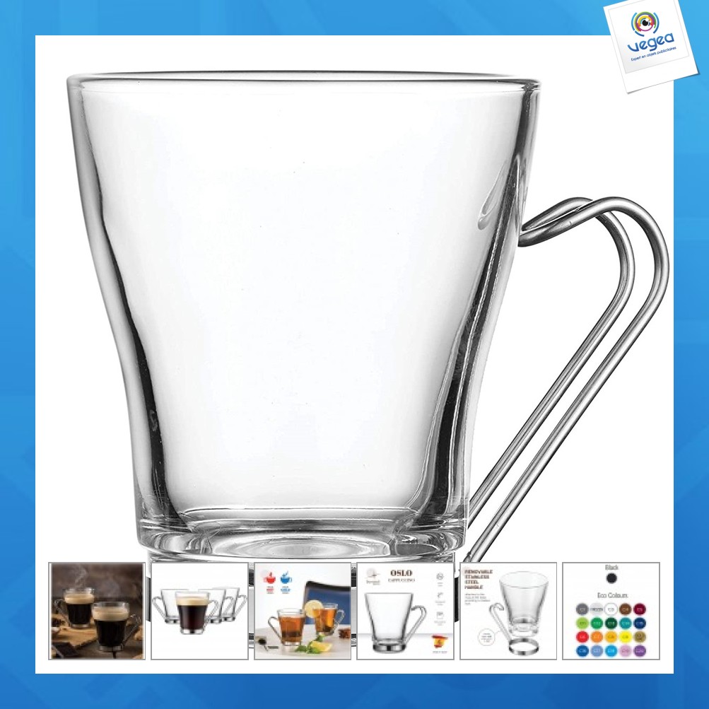 Taza de cristal de promoción 22cl oslo cappuccino
