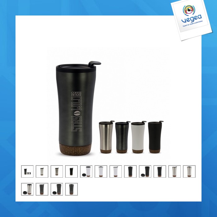 Taza de doble pared con base de corcho 480ml