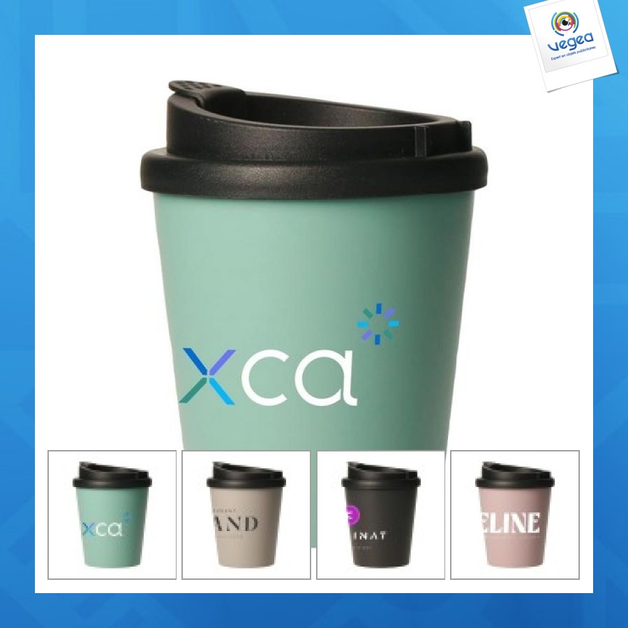 Taza de doble pared de 250 ml en bioplástico