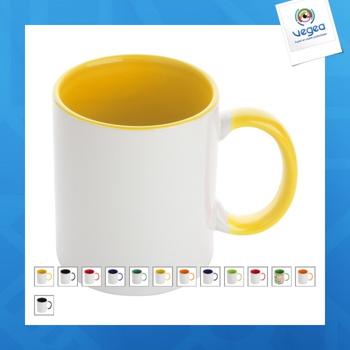Taza de dos tonos y cuatro colores
