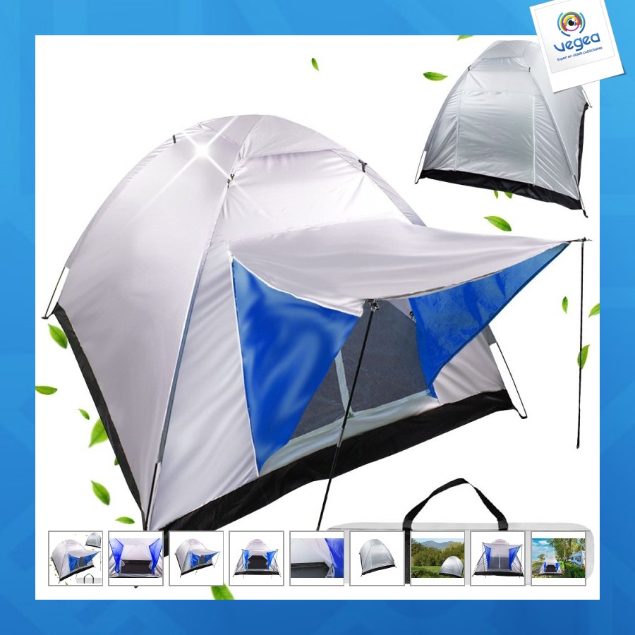 Tente de camping de promoción avec toit igloo pour 4 personnes