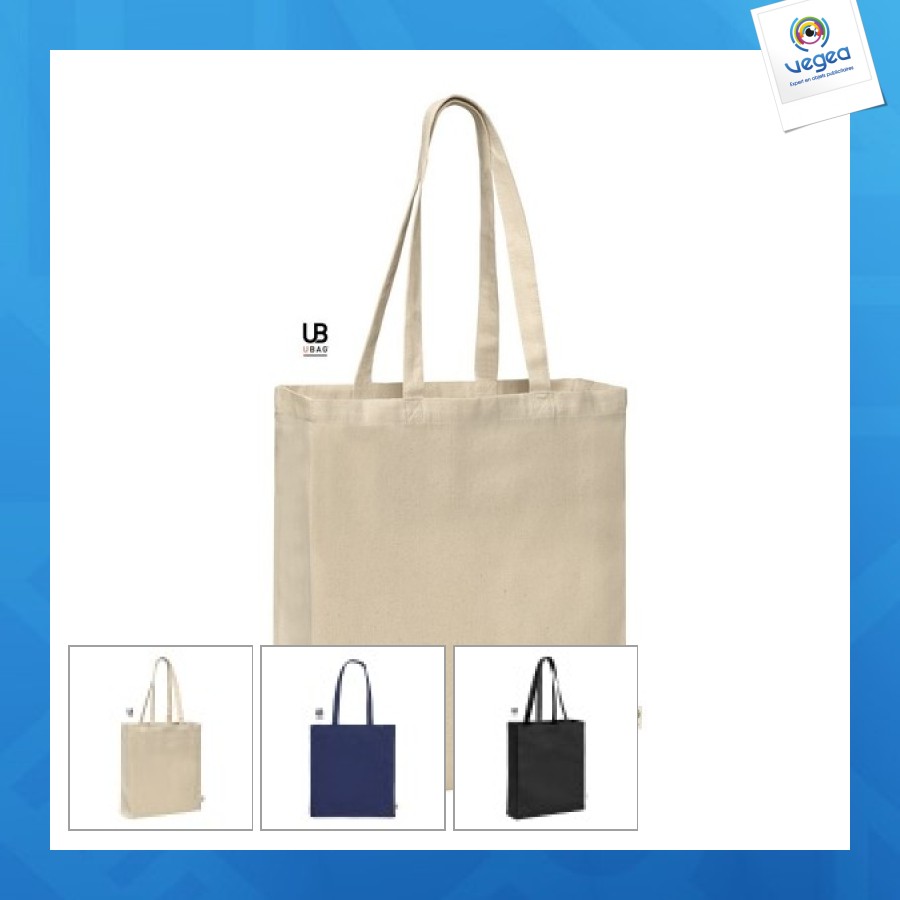 Tote bag personalizable 220g/m² coton bio avec soufflets