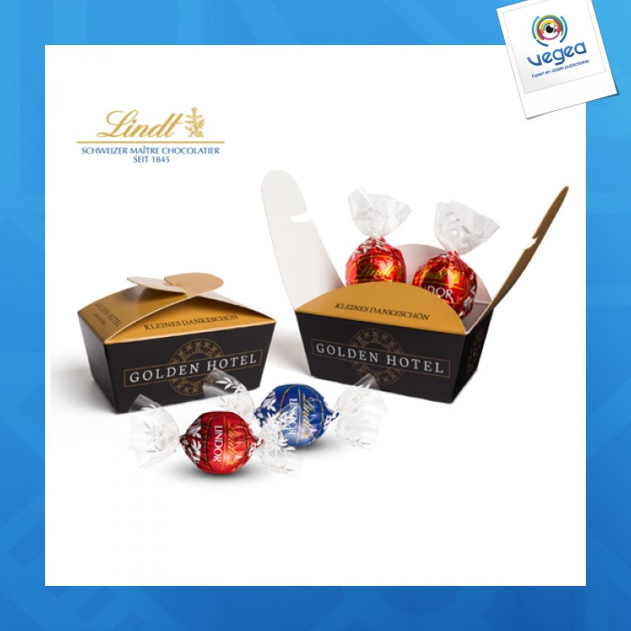 Trufas de chocolate en caja de tilo