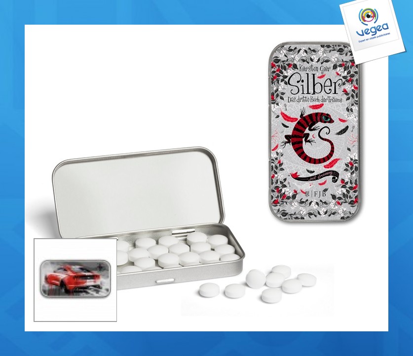 Una delgada caja de metal con bisagras