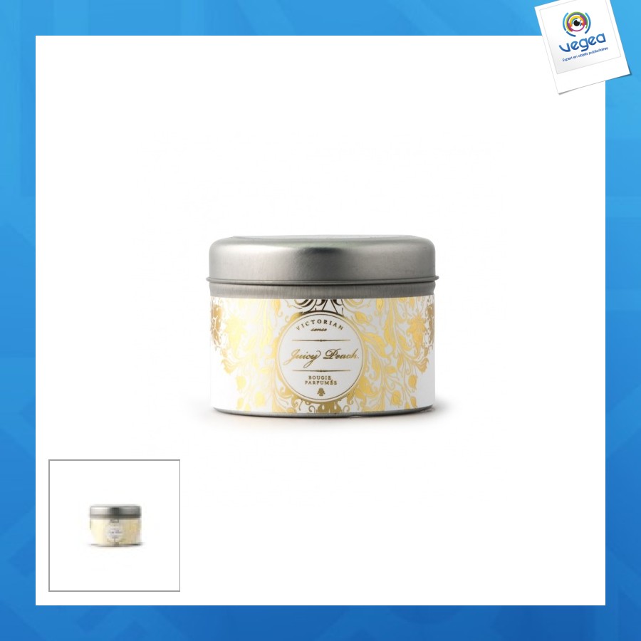 Vela de promoción perfumada victorian sense tinbox juicy peach