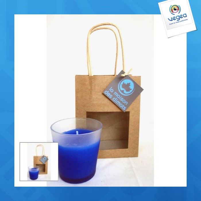 Vela personalizable con bolsa de kraft