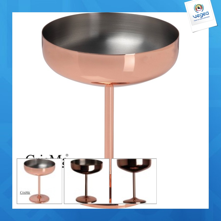 Verre de promoción à martini en cuivre, 300ml