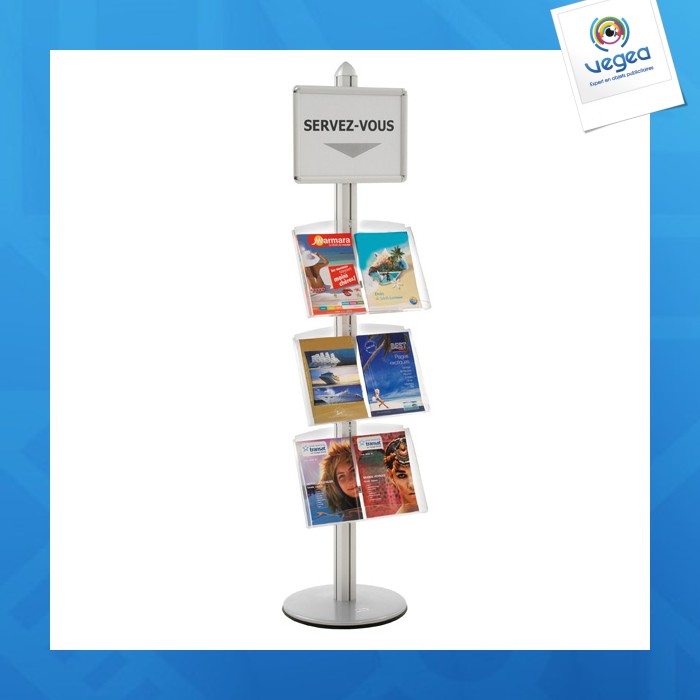 Visual-displays 1 marco a3 + 3 estantes inclinados de metal