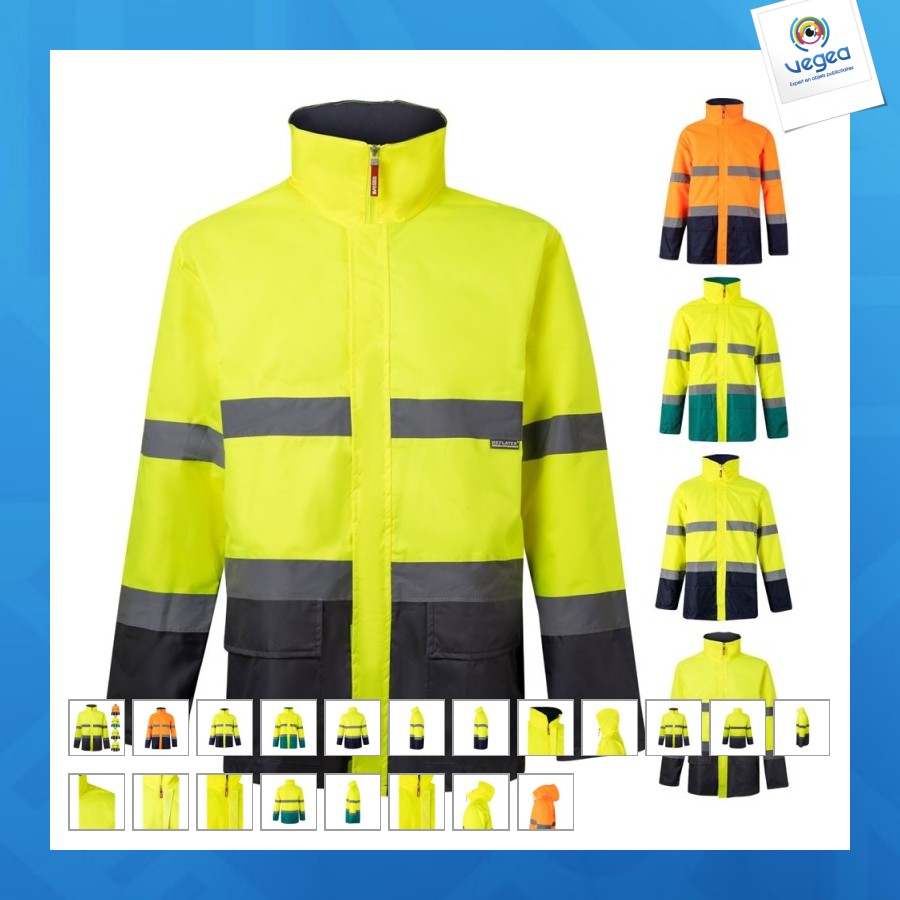 Vl themis. parka personalizable bicolor de 190 g/m² 100% poliéster con revestimiento de pu.