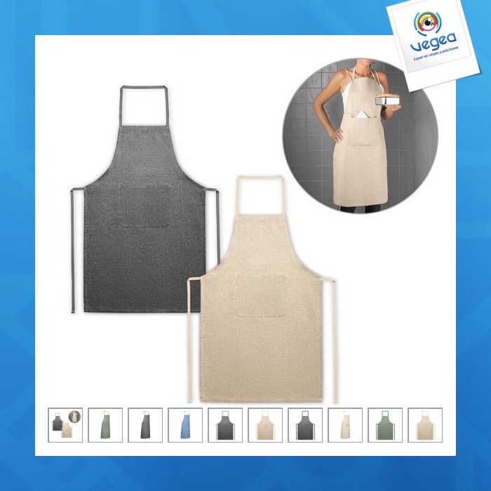 Zimbro. delantal personalizable de algodón reciclado